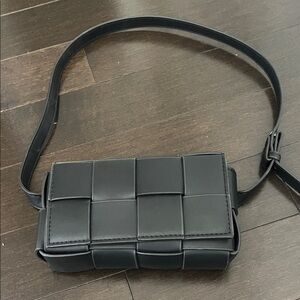 Black Woven Crossbody Bag